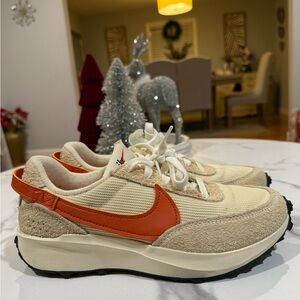 Nike Women's Beige and Orange Sneakers